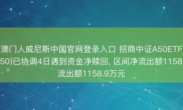 澳门人威尼斯中国官网登录入口 招商中证A50ETF(512250)已协调4日遇到资金净赎回， 区间净流出额1158.9万元