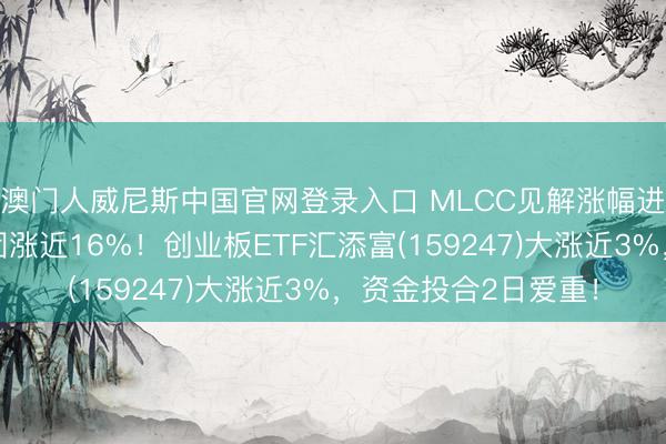 澳门人威尼斯中国官网登录入口 MLCC见解涨幅进一步扩大，三环集团涨近16%！创业板ETF汇添富(159247)大涨近3%，资金投合2日爱重！