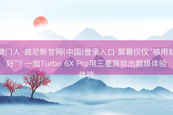 澳门人·威尼斯官网(中国)登录入口 屏幕仅仅“够用就好”? 一加Turbo 6X Pro用三星屏给出越级体验